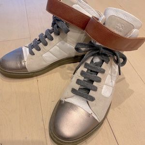 Brunello Cucinelli Beige Leather/Suede Sneakers 9